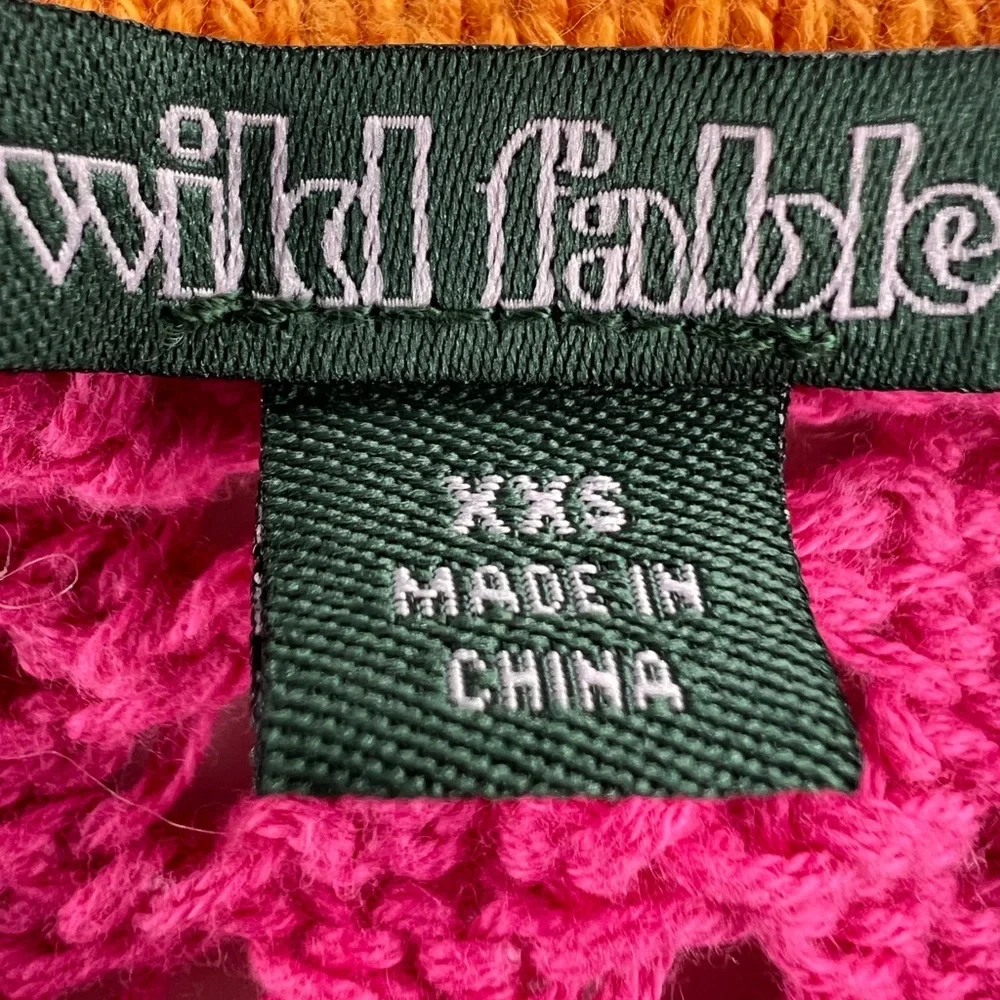 Crochet Knit Colorfull Sweater Womens XXS Wild Fable Bathing Suite Coverup Beach - Picture 6 of 8